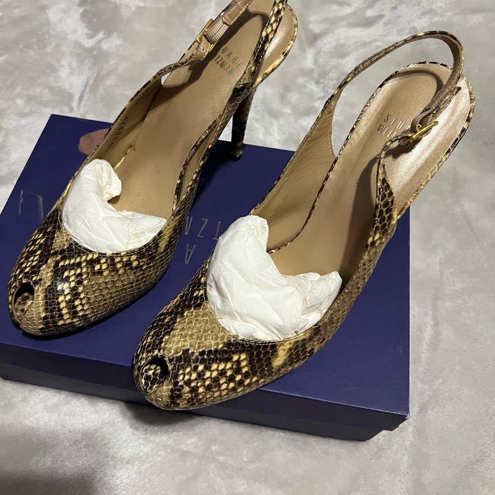 Stuart weitzman Snake Sling back heels